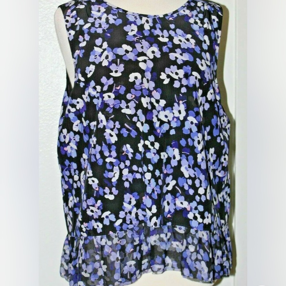 NWT Kate Spade Blouse Hydrangea double layer tank Size XL